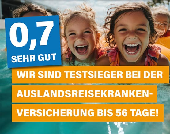 TravelSecure Testsieger Auslandsreisekrankenversicherung für Reisen bis 56 Tage