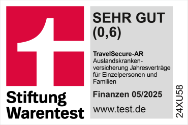 Unsere von Finanztest 05/2025 geprüften und ausgezeichneten Auslandsreiseversicherungen