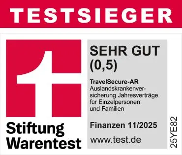 Unsere von Finanztest 05/2025 geprüften und ausgezeichneten Auslandsreiseversicherungen