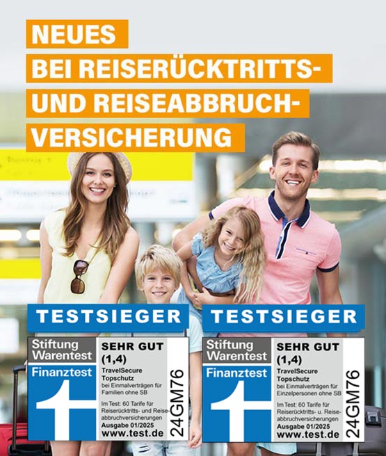 Neue Bedingungen TravelSecure Reiserücktrittsversicherung