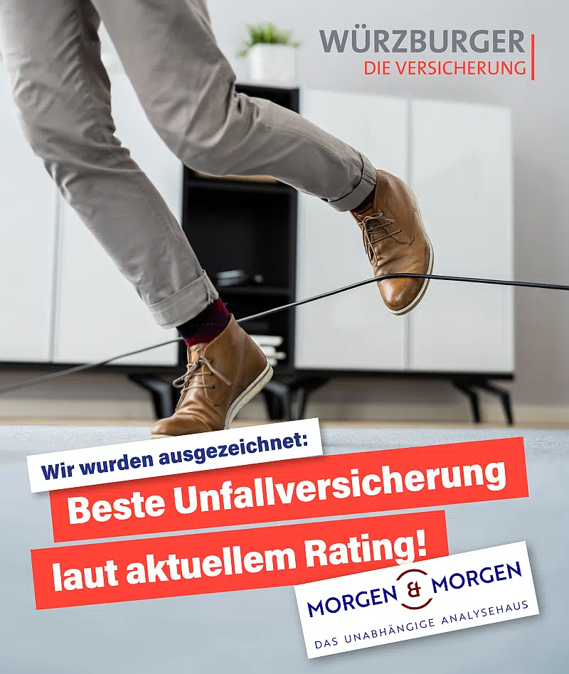 Höchstnote fünf Sterne im aktuellen Rating für „Beste Unfallversicherung“ von Morgen & Morgen